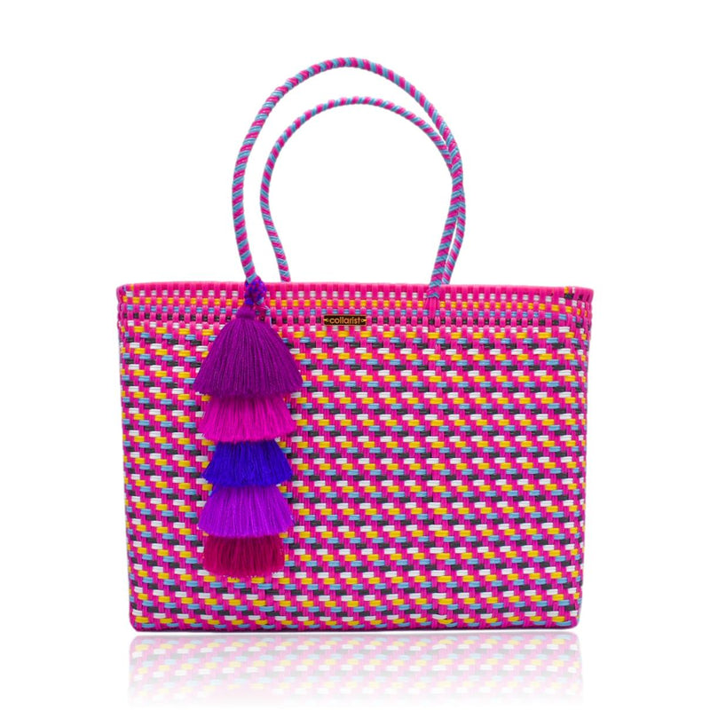 Pink Confetti Handwoven Tote Bag