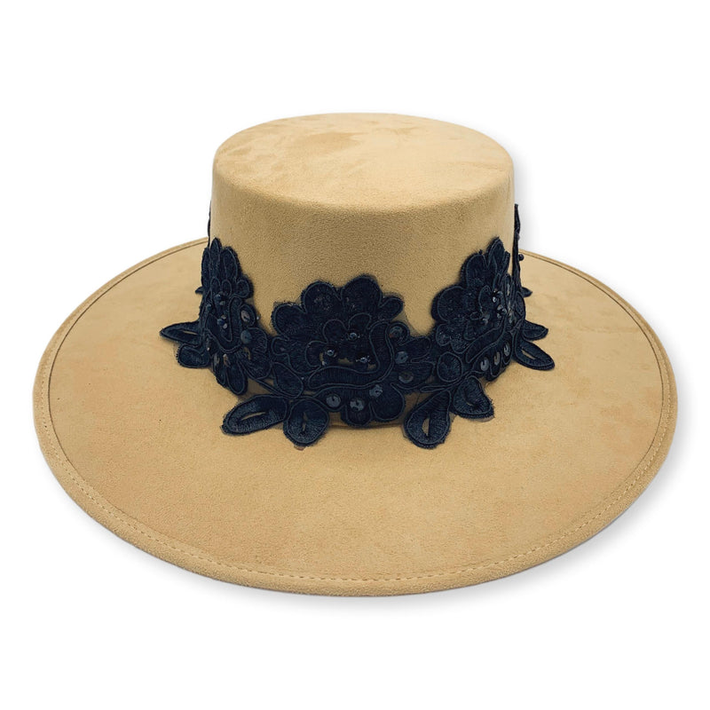Valeria Sequin Embellished Suede Bolero Hat