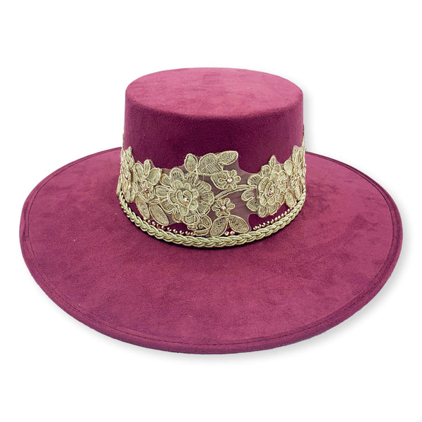 Antonella Embellished Suede Bolero Hat with Swarovski Crystals