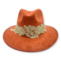 Esperanza Embellished Suede Fedora Hat with Swarovski Crystals