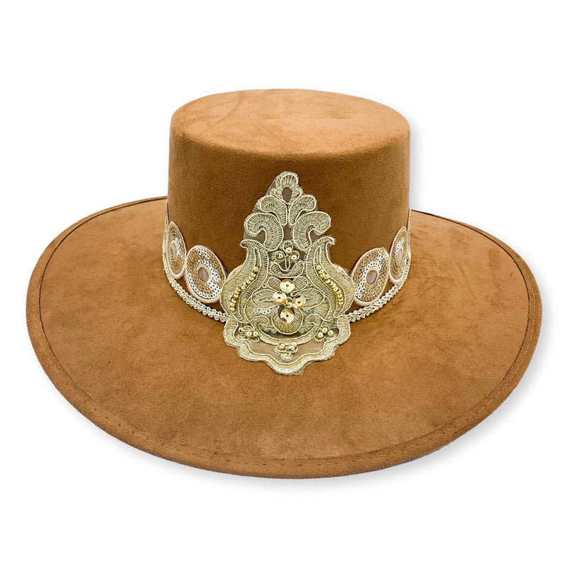 Paula Sequin Embellished Suede Bolero Hat